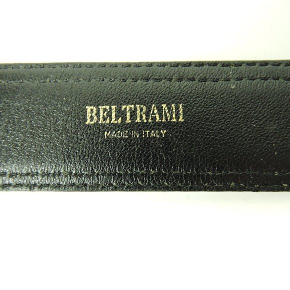 VTG Beltrami maroon black belt sz 32 / Cartier gold silver pin buckle made Italy - Picture 13 of 13